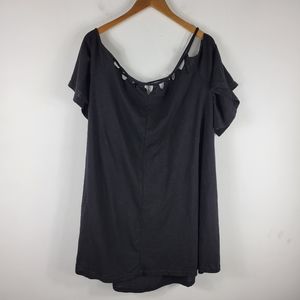 New City Chic Strappy Cutout Cold Shoulder A Line Knit Tunic Top